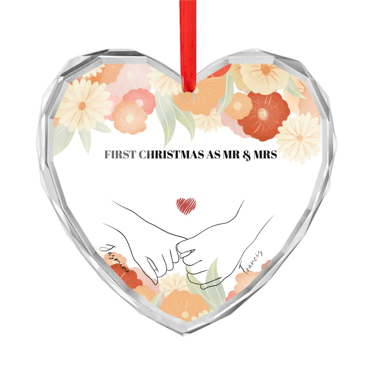 Unser erstes Weihnachten als Herr & Frau Herz Ornament Geschenk
