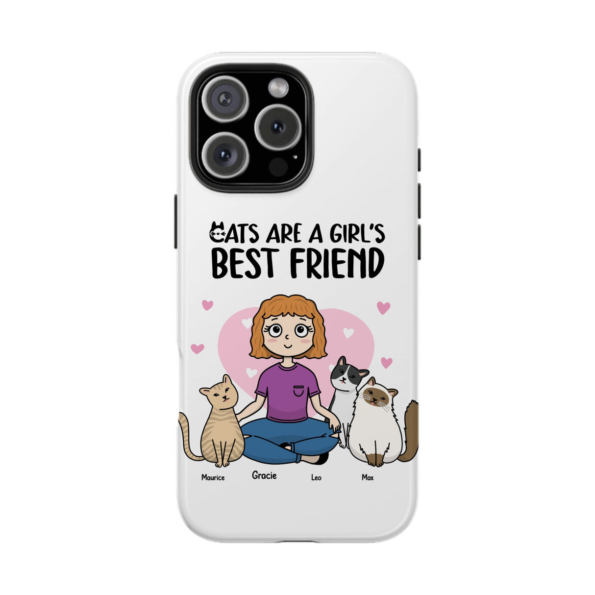 Cats are a Girl's Bestie Tough Phone Cases