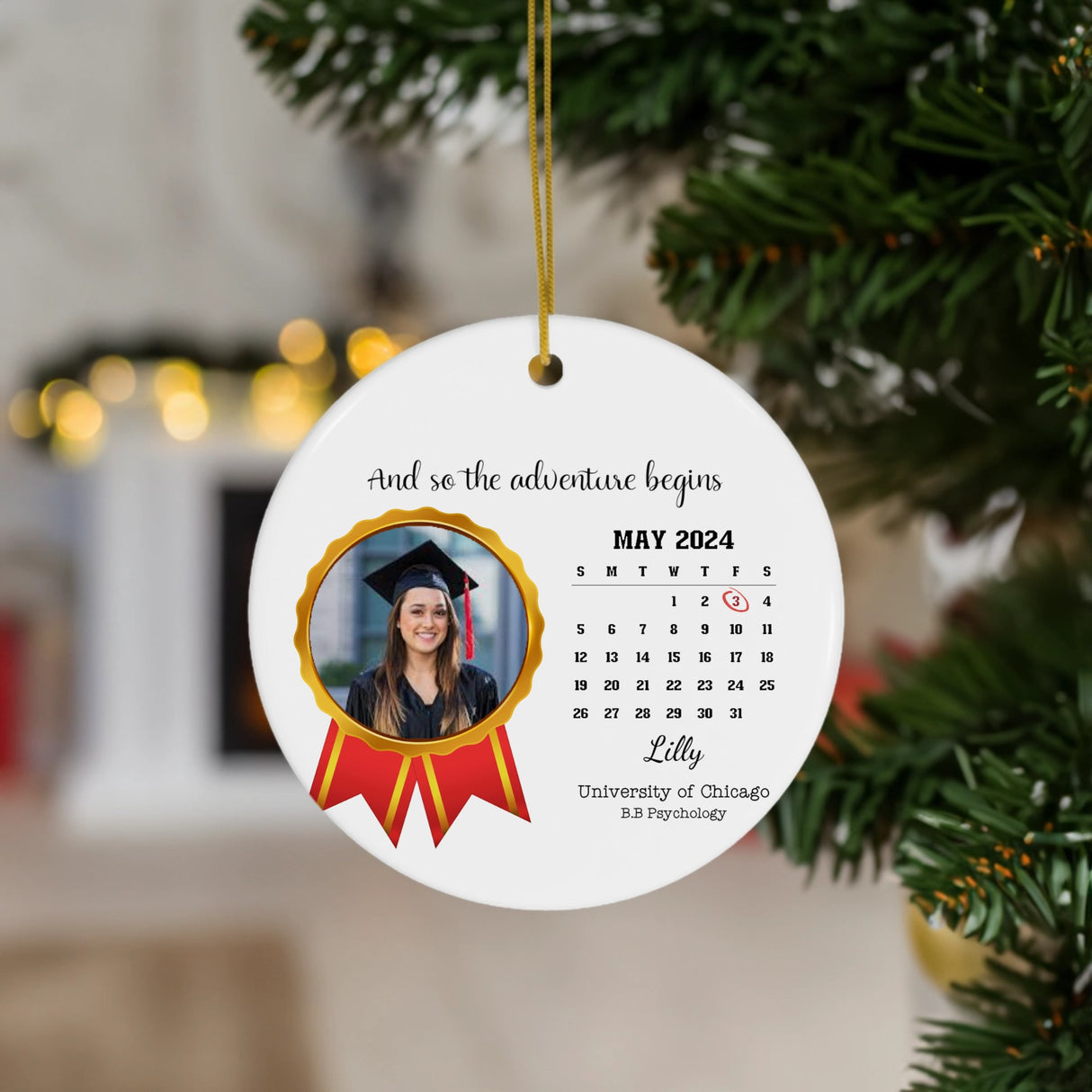 "And so the adventure begins" Graduation Ornament