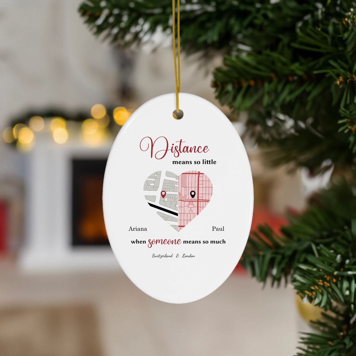 "Distance means so little" Dad's Ornament