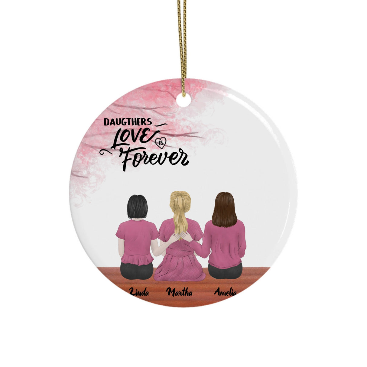 Daughter love forever Mom Ceramic Ornaments (1pcs, 5pcs, 10pcs, 20pcs)