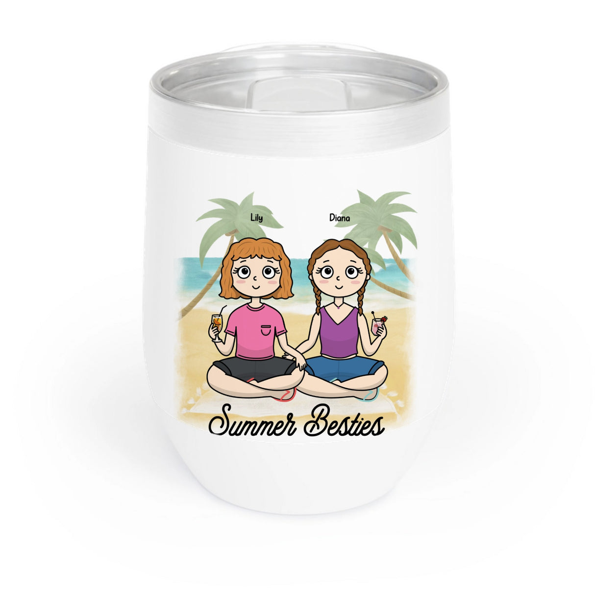 Summer Besties Chill – stylischer Weintumbler