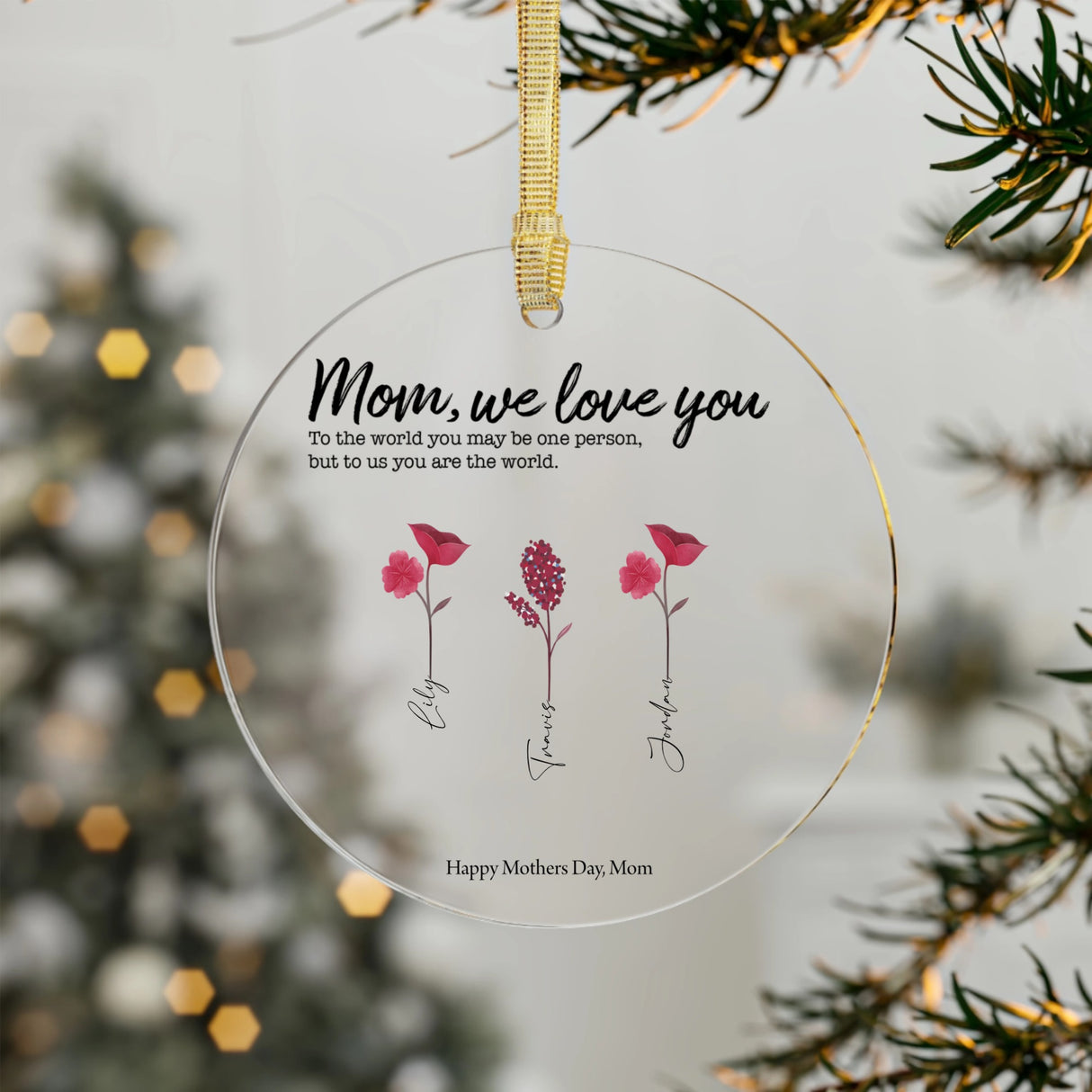 Personalisiertes Familienornament zum Muttertag: Fügen Sie Ihre Namen hinzu ornament