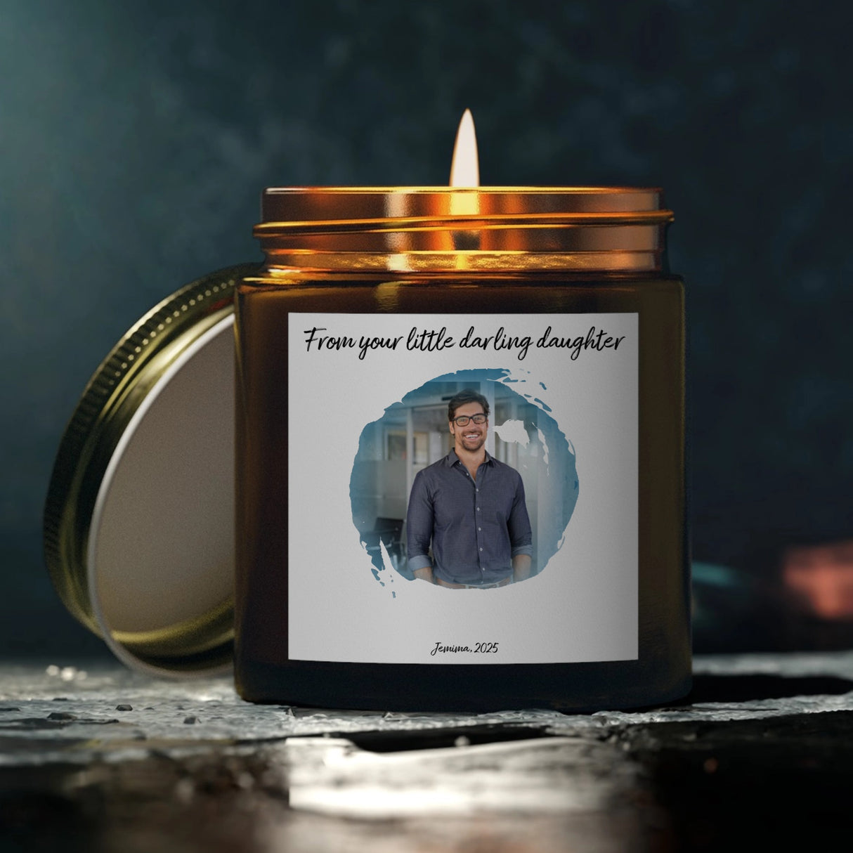 Dad Scented Candles, Coconut Apricot Wax (4oz, 9oz)