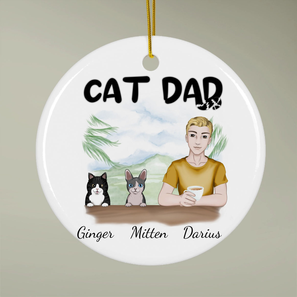 Dad Ceramic Decoration Ornament, (1pc)