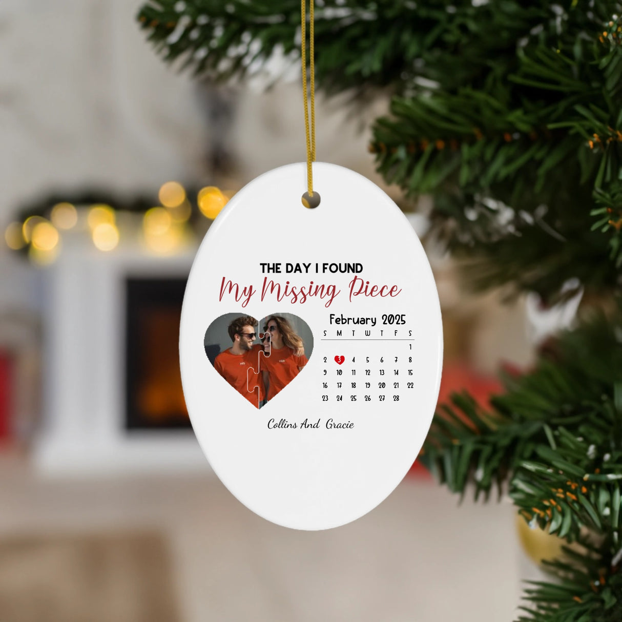 Couple Weihnachtsornament aus Keramik