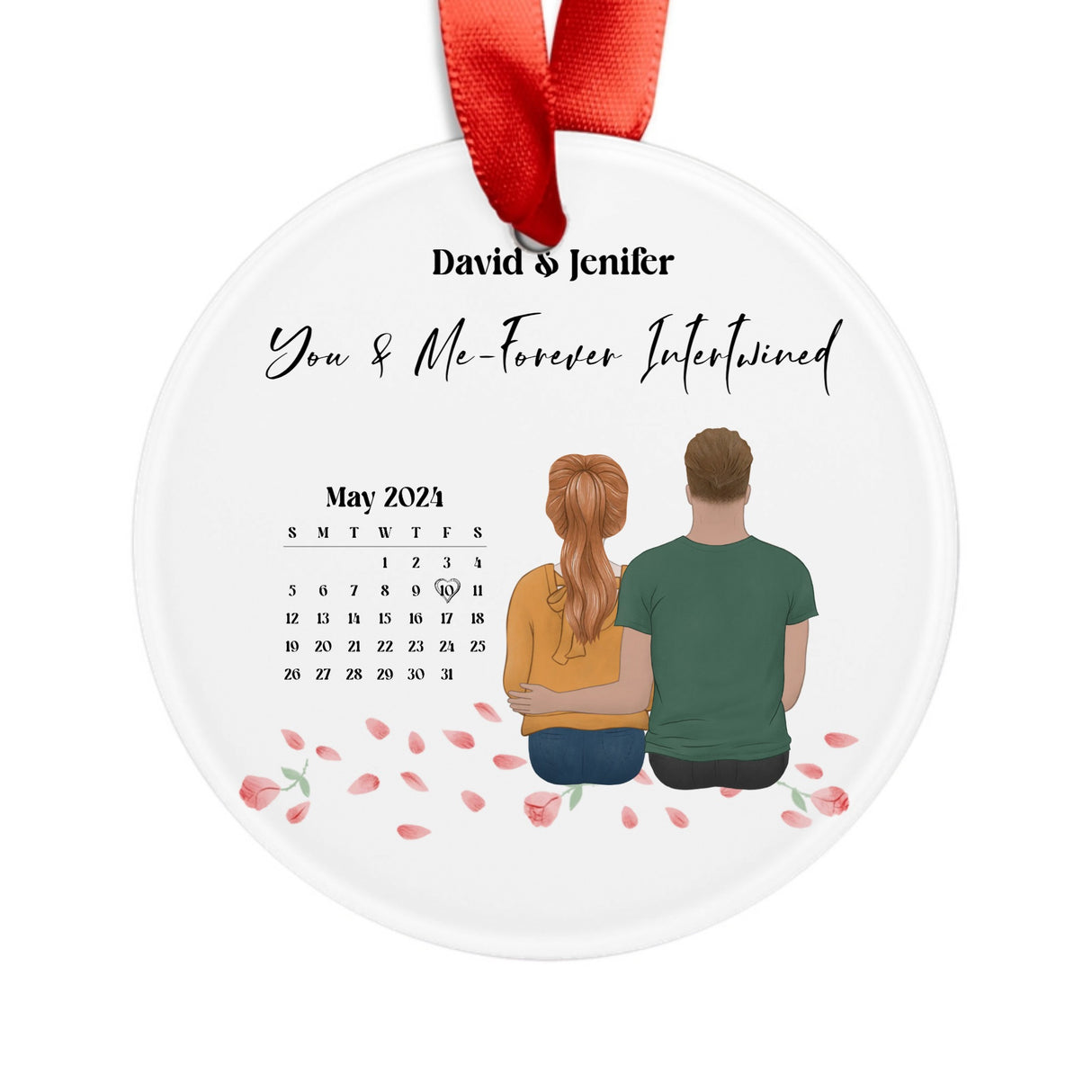 Couple Ornament mit Schleife